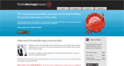 Desktop Screenshot of floridamarriagelicensebymail.com